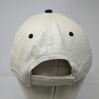 Ivory Baseball Cap Beige One Size Moon Leaf Embroidery Cotton Strapback Hat