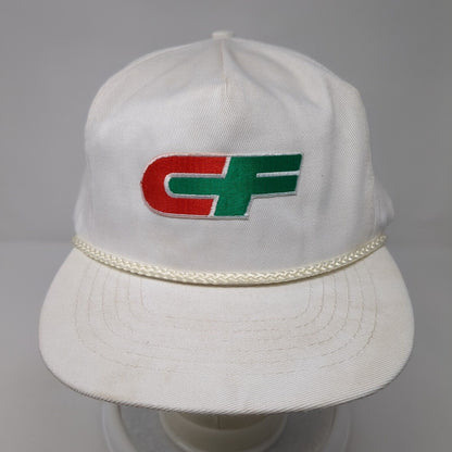 CF Slideback Hat White One Size Adjustable Embroidered Rope 6 Panel Otto