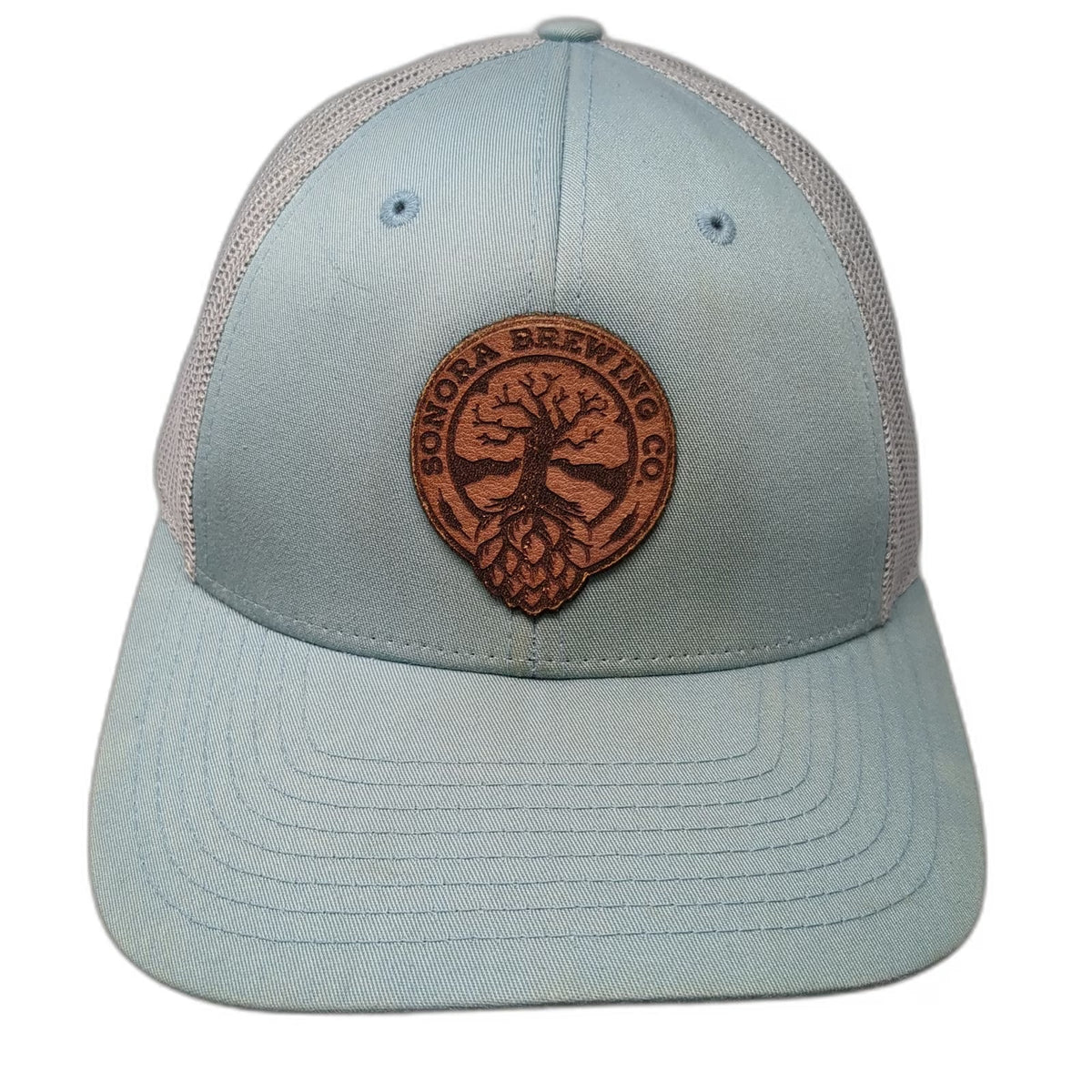 Richardson Trucker Hat Blue S Sonora Brewing Co Leather Patch Mesh Snapback