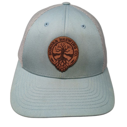 Richardson Trucker Hat Blue S Sonora Brewing Co Leather Patch Mesh Snapback