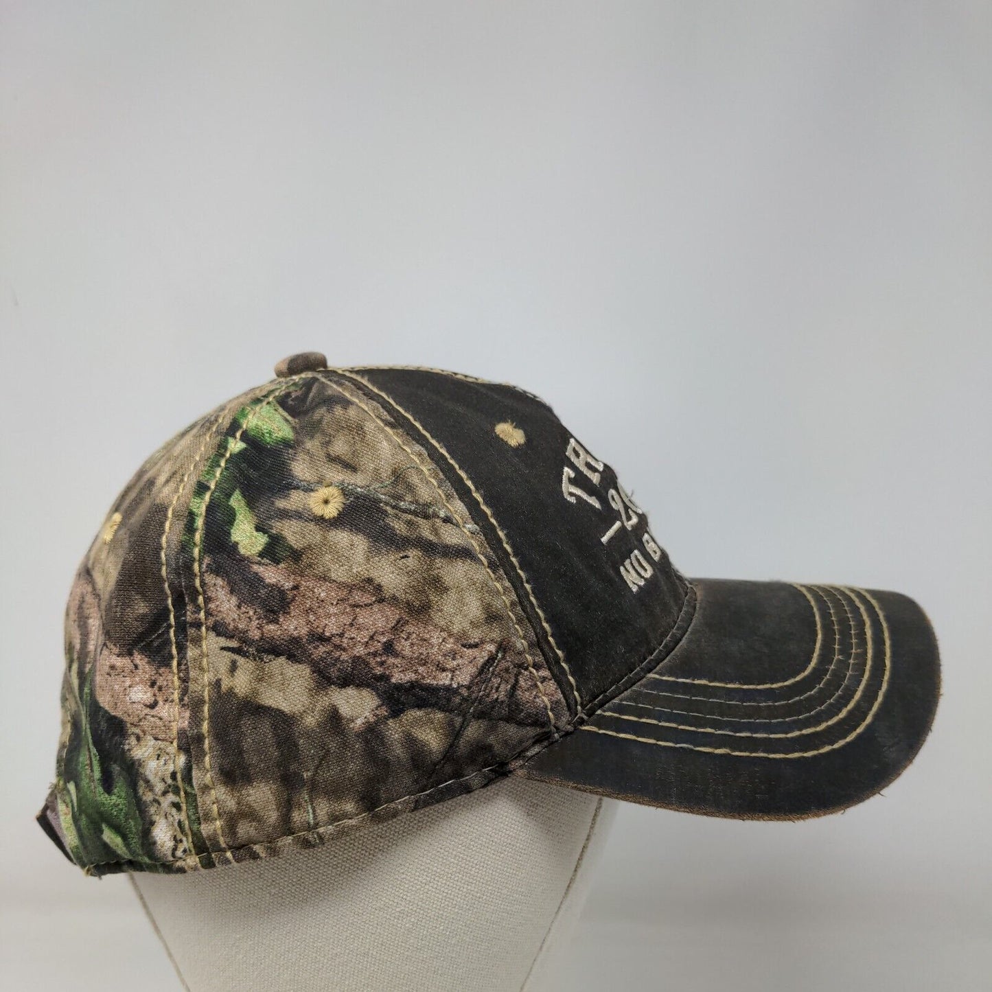 Trump 2020 No Bullshit Strapback Hat Camo One Size Embroidered Outdoor