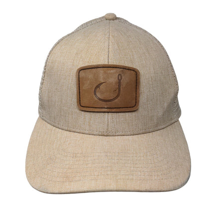 Avid Snapback Trucker Hat Tan OSFM Adjustable Mesh Back 6 Panel Polyester