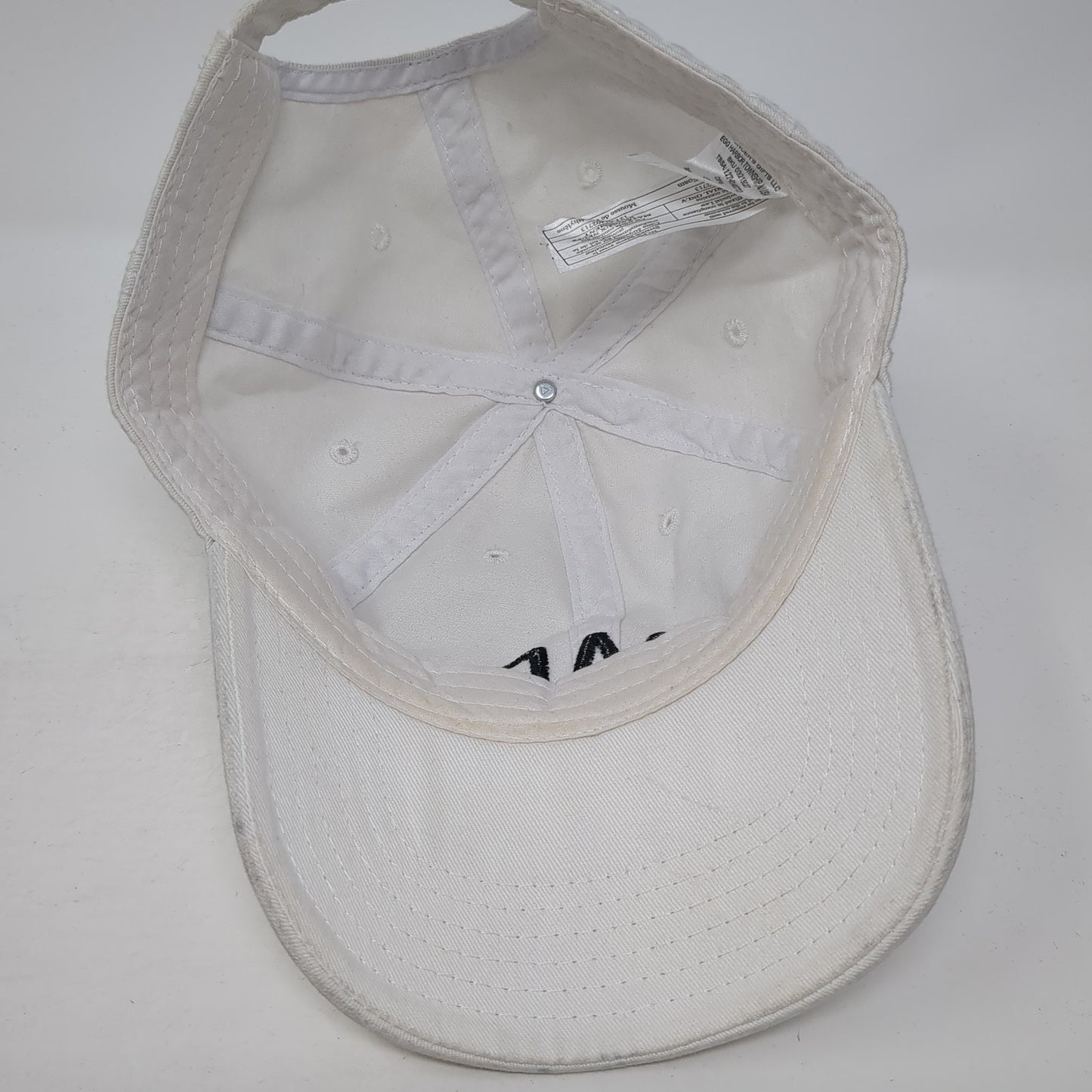 DAD. Slideback Baseball Cap White One Size Adjustable Embroidered 6 Panel