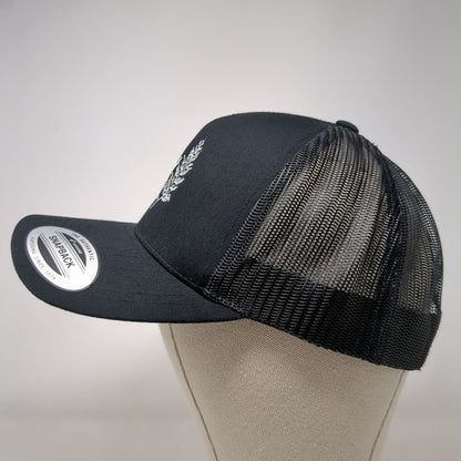 CS Cedar And Sage Snapback Trucker Hat Black OSFA The Classics Yupoong