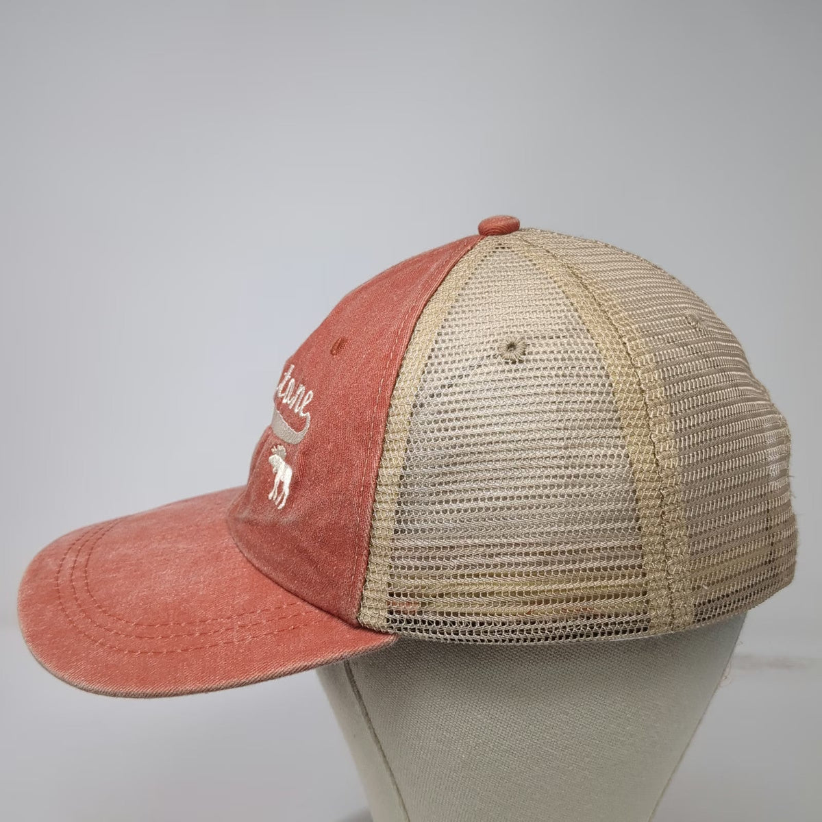 Best of Yellowstone Trucker Hat Orange One Size Mesh Moose 1872 Embroidered