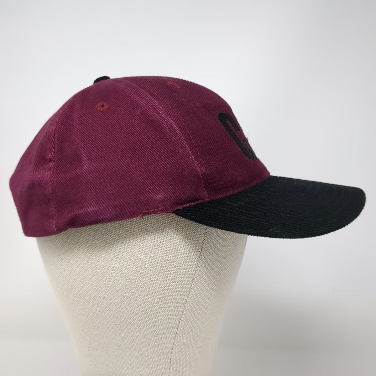 Cyrk Snapback Red Black One Size Hat Caterpillar Logo Embroidered Cotton