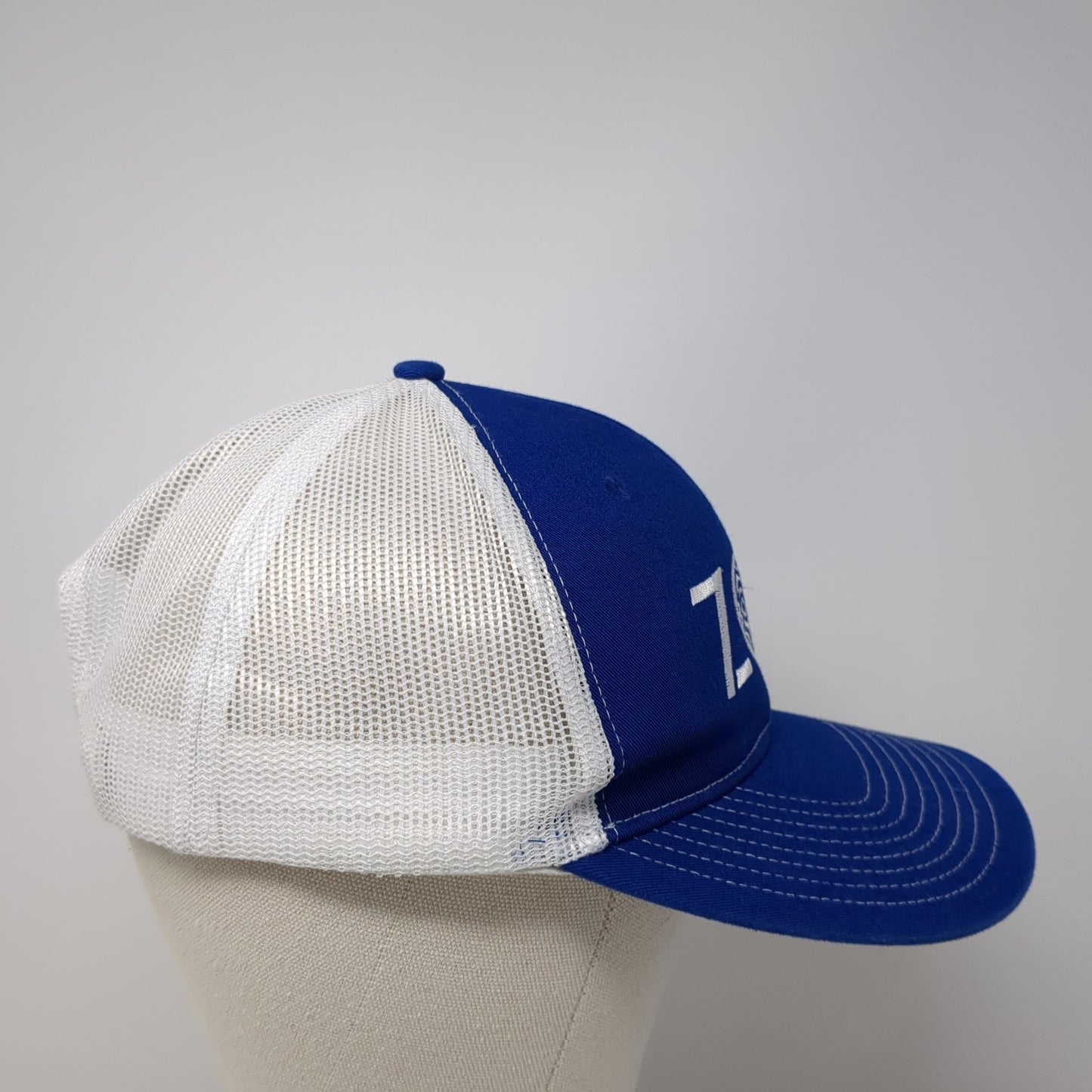 ZOA Snapback Trucker Hat Blue One Size Adjustable Mesh Back Port Authority