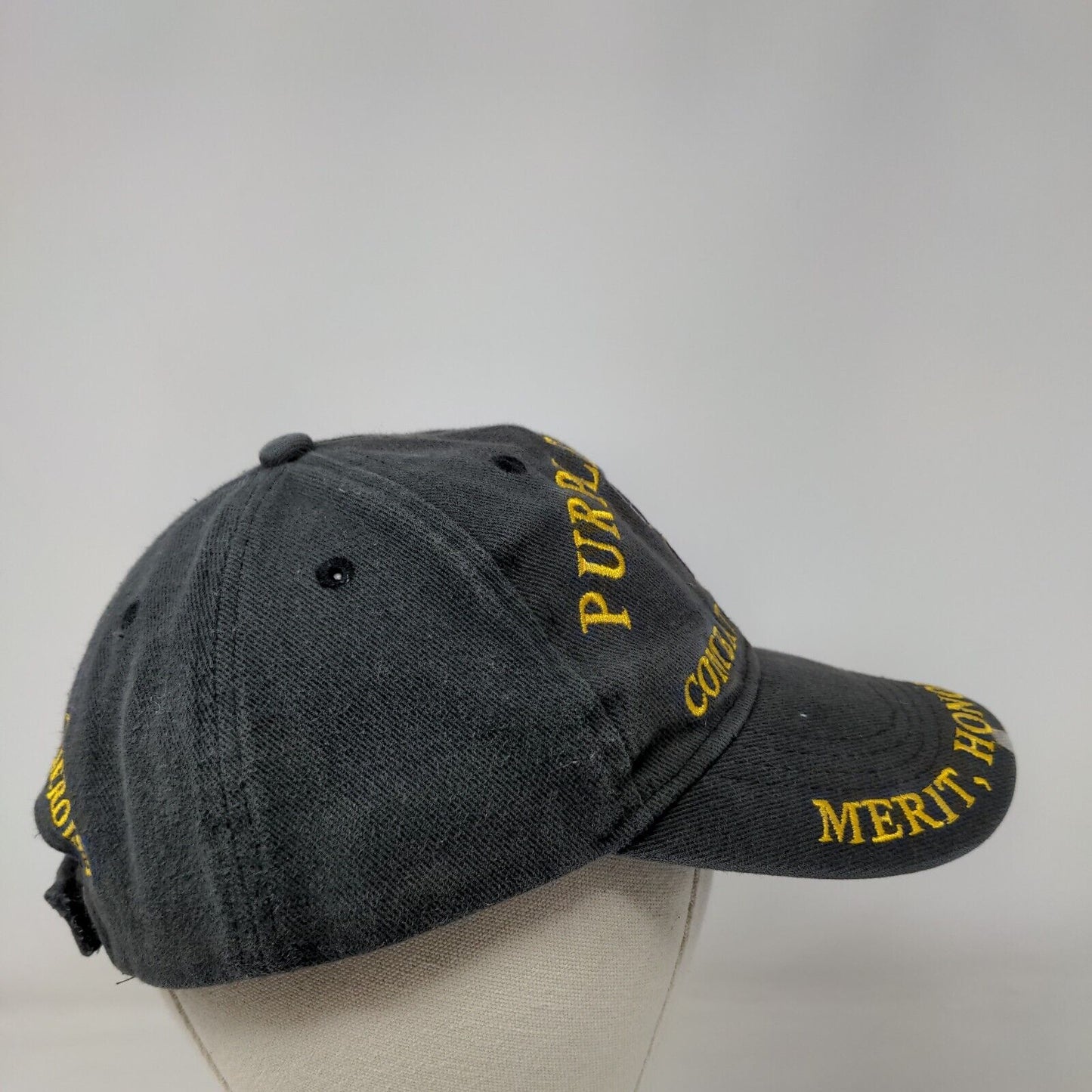 Purple Heart Combat Veteran Merit Honor & Bravery Strapback Hat Gray One Size