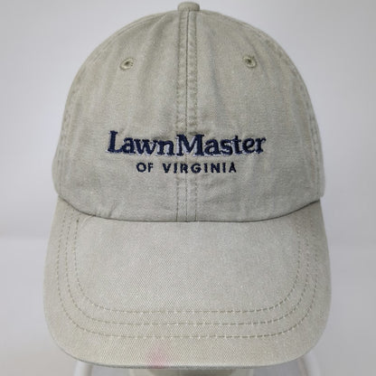 Adams Baseball Cap Beige Blue One Size LawnMaster Virginia Leather Strap Hat