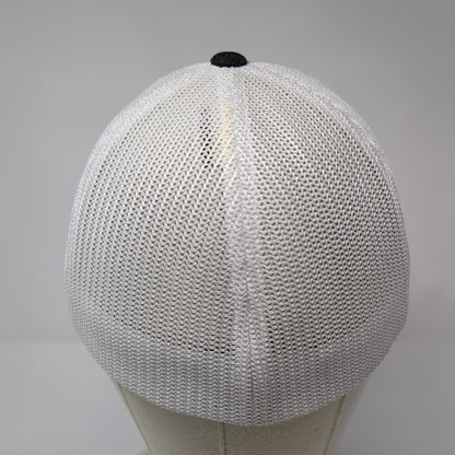 RM Mechanical Fitted Mesh Back Trucker Hat Black S-M Flexfit Colorblock