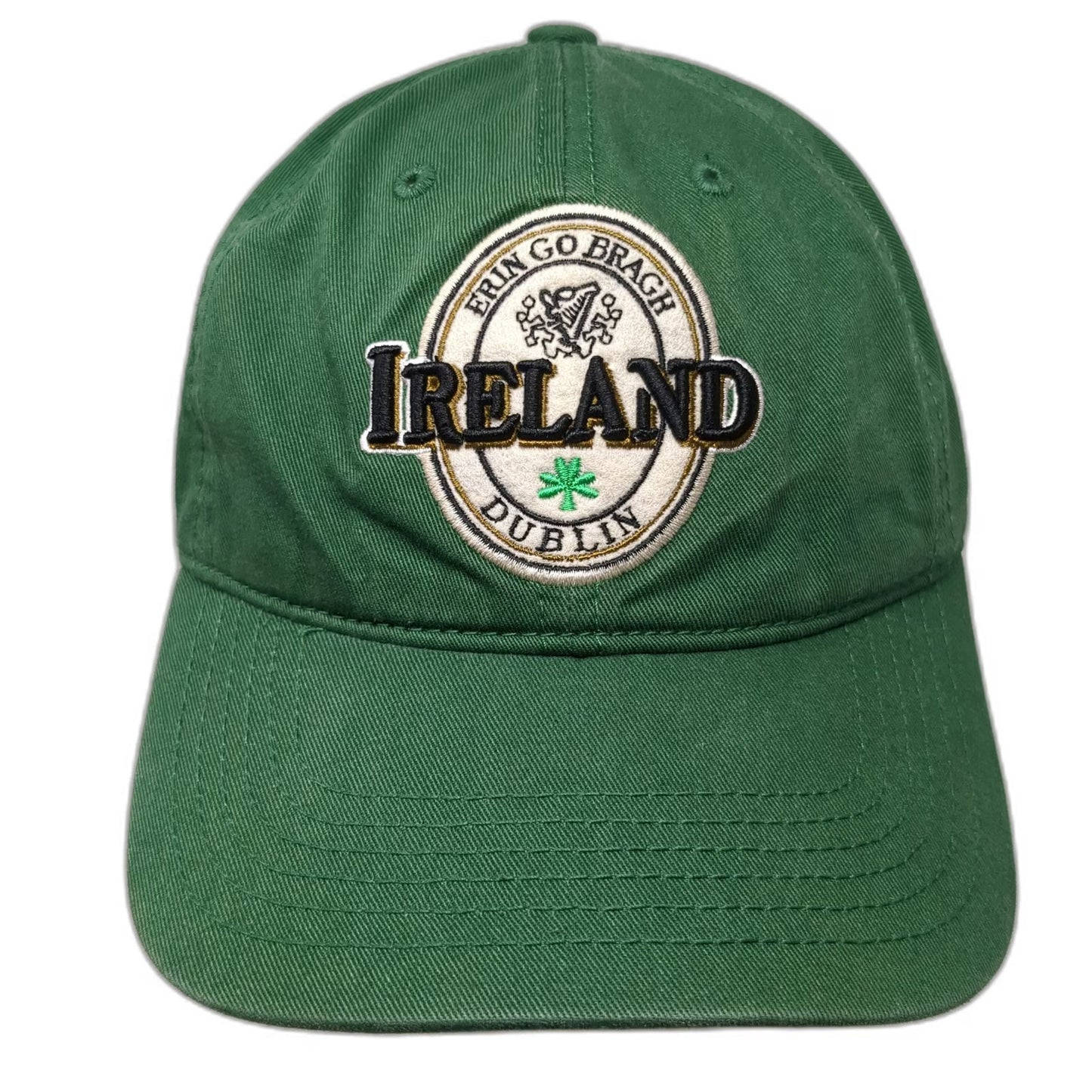 Green Baseball Cap One Size Ireland Dublin Shamrock Embroidered Hat Slideback