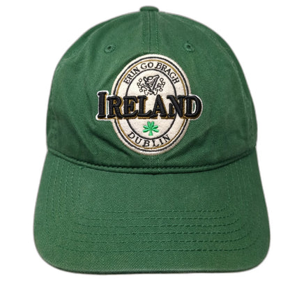 Green Baseball Cap One Size Ireland Dublin Shamrock Embroidered Hat Slideback