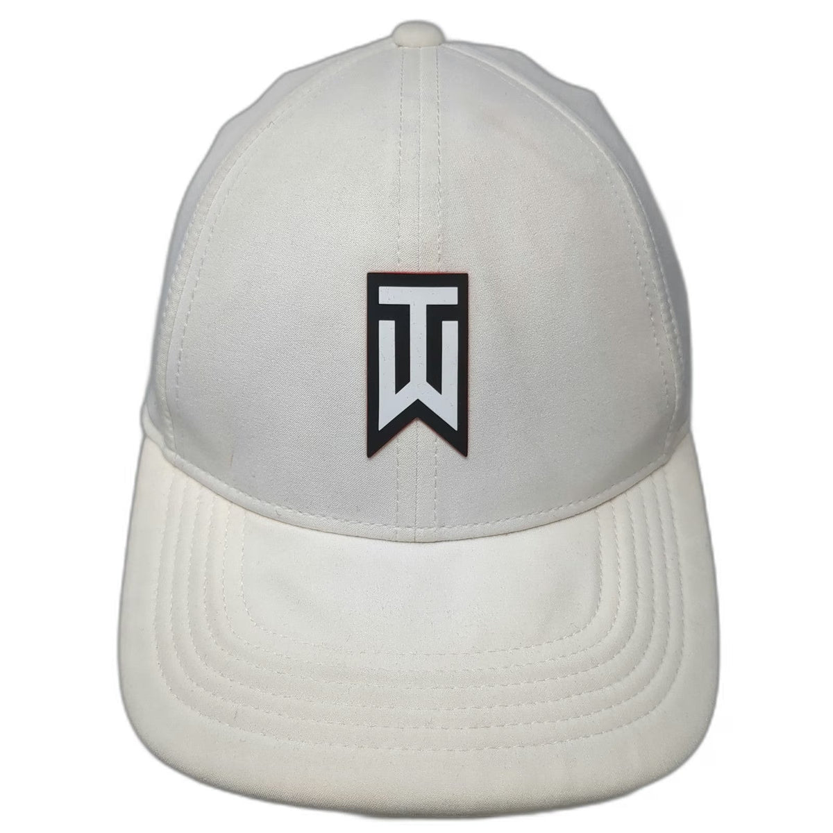 Nike Baseball Cap White L Tiger Woods Logo Dri-Fit Legacy 91 Stretch Fitted Hat