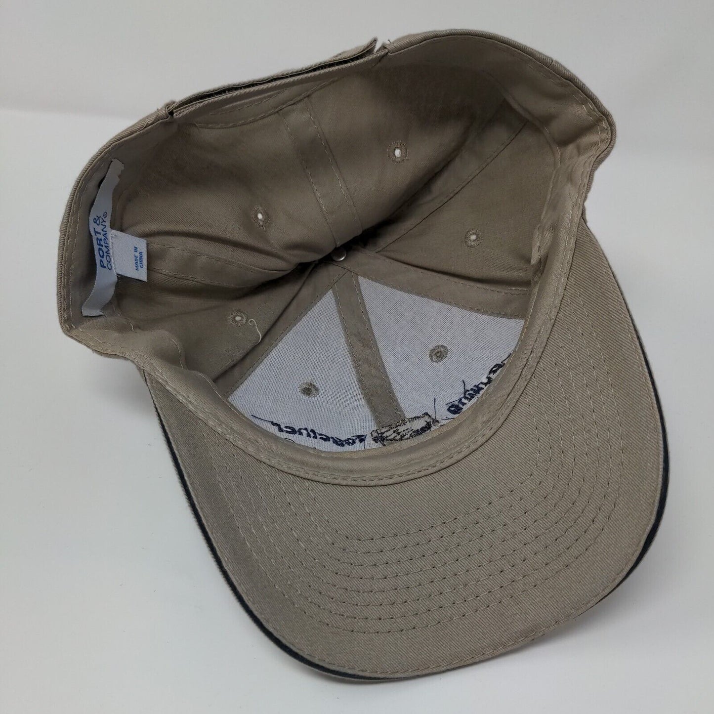 Pulling Together Against Invasive Weeds Strapback Hat Tan OSFA Solid
