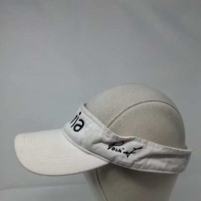 Olivia Strapback Visor Hat White One Size Embroidered Alternative