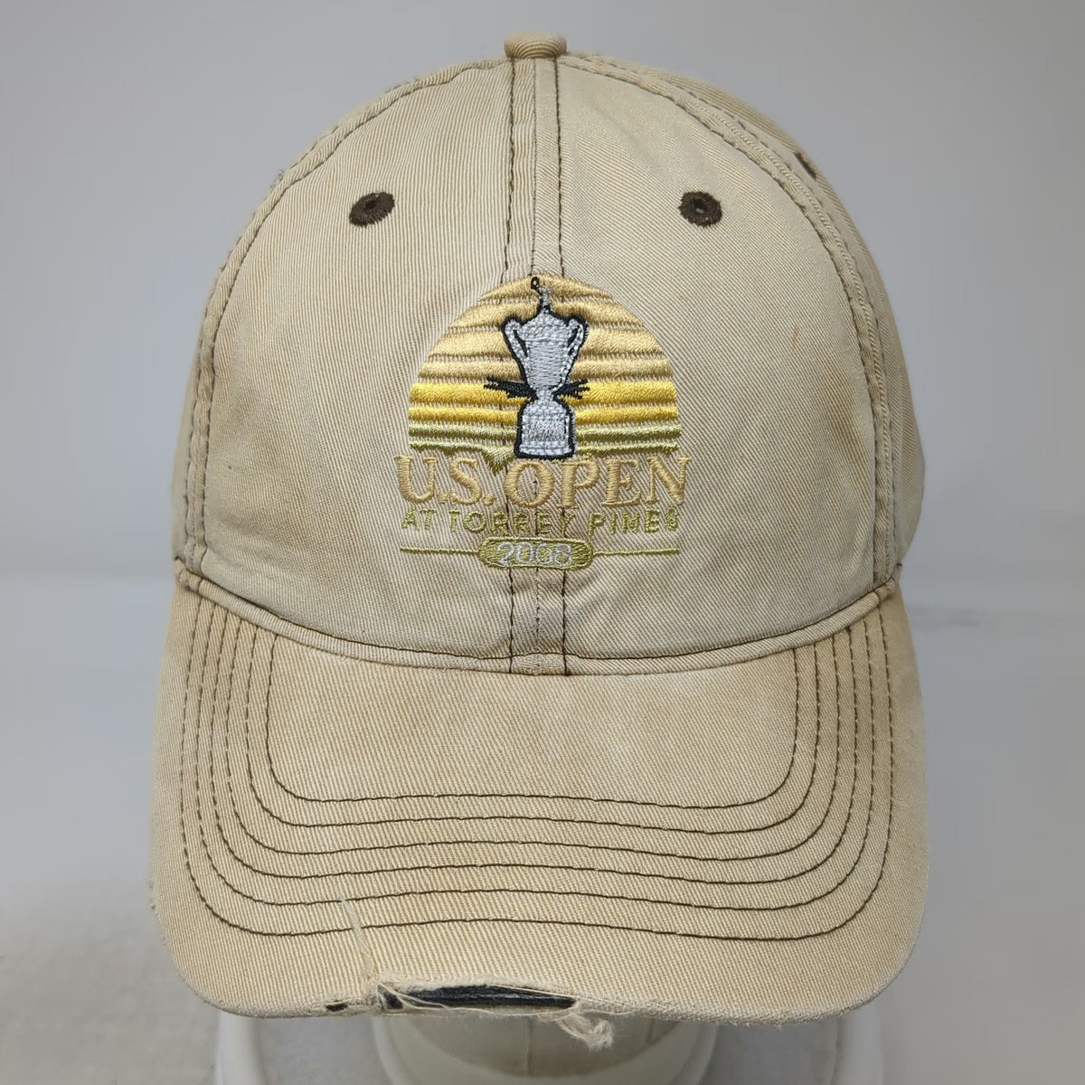 Legendary Headwear Baseball Cap Beige OSFM 2008 US Open Torrey Pines Golf hat