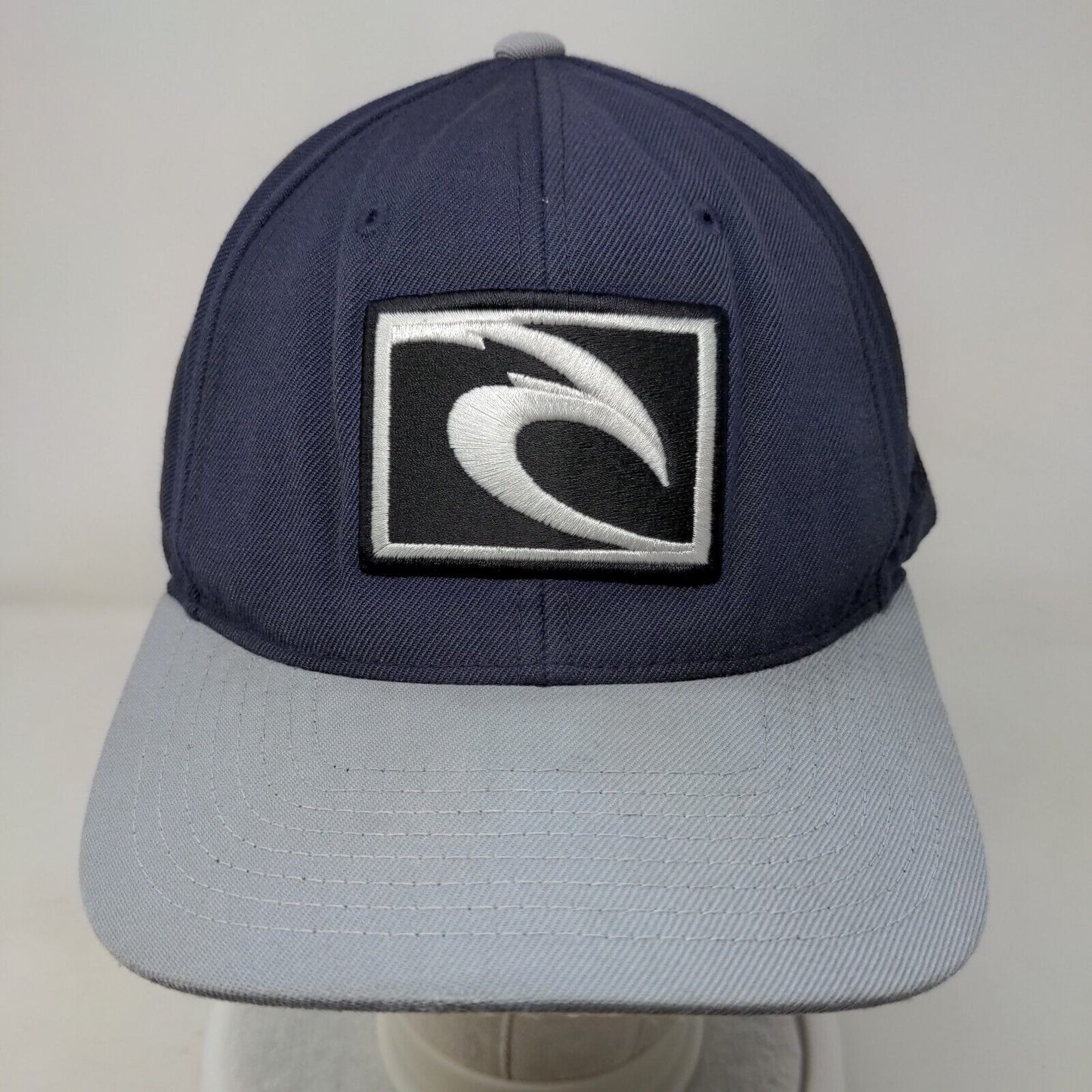 Rip Curl Snapback Hat Blue One Size Adjustable Embroidered Vented Holes 6 Panel