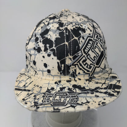 MMA Elite Fitted Hat S/M Embroidered Graphic Print Vented Holes 6 Panel