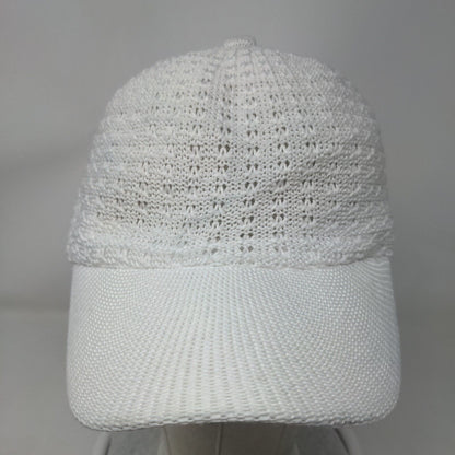 Saks Fifth Avenue Strapback Hat White One Size Crochet Adjustable Blank