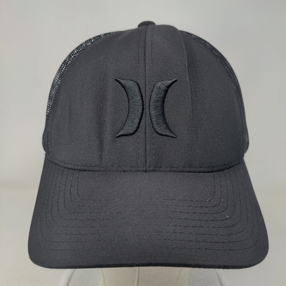 Hurley Snapback Mesh Back Trucker Hat Black One Size Breathable Yupoong