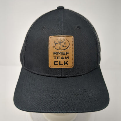 RMEF Team Elk Patch Snapback Trucker Hat Black One Size Mesh Back