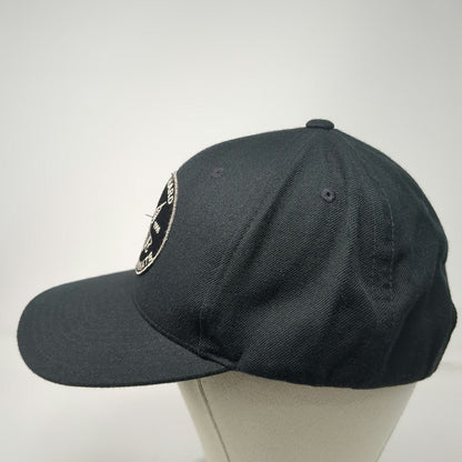 Shine Supply Snapback Black One Size Hat Flat Brim Green Underbrim Work Patch