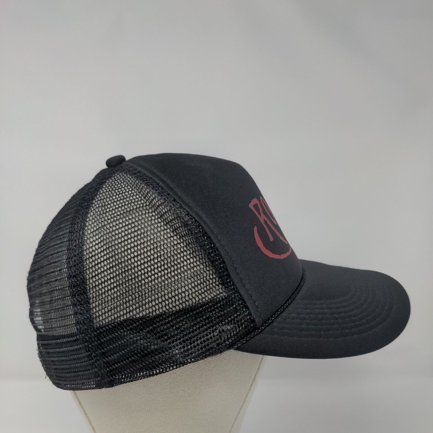 Roark Snapback Mesh Back Rope Trucker Hat Black One Size Adjustable