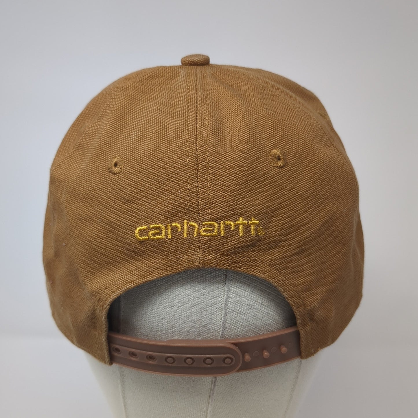 Carhartt Patch Snapback Hat Brown One Size Adjustable Solid 6 Panel
