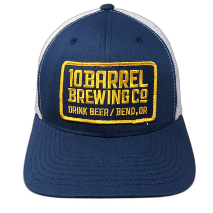 Yupoong Trucker Hat Blue White One Size 10 Barrel Brewing Co Bend OR Snapback