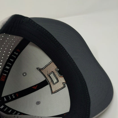 Letter R Fitted Hat Gray S/M Flexfit Breathable Elite Series Pacific Headwear