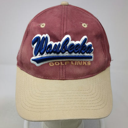 Ahead Baseball Cap Red Beige One Size Waubeeka Golf Links Williamstown Mass Hat