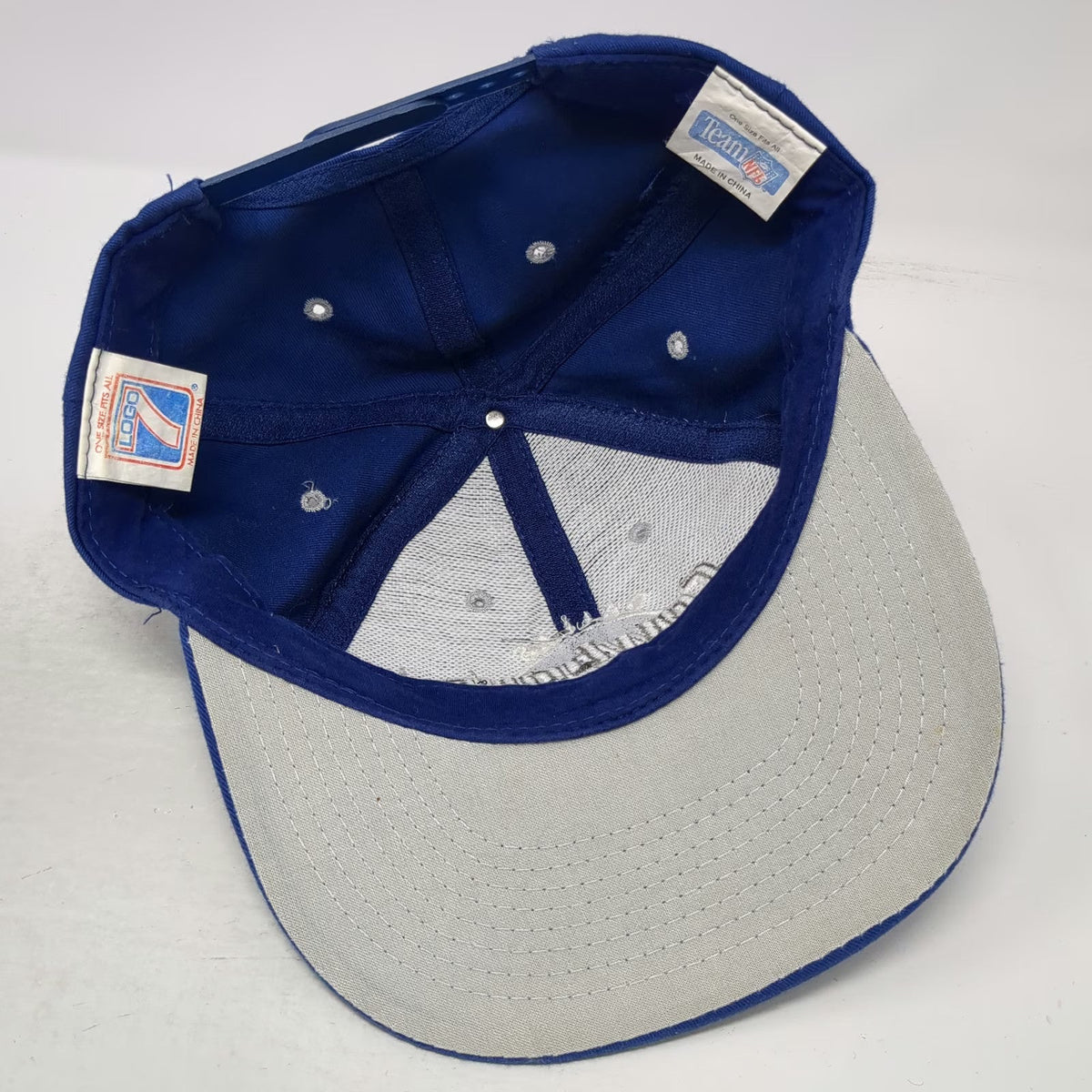 Dallas Cowboys NFL Logo 7 Snapback Blue Hat Embroidered Gray Underbrim Vintage