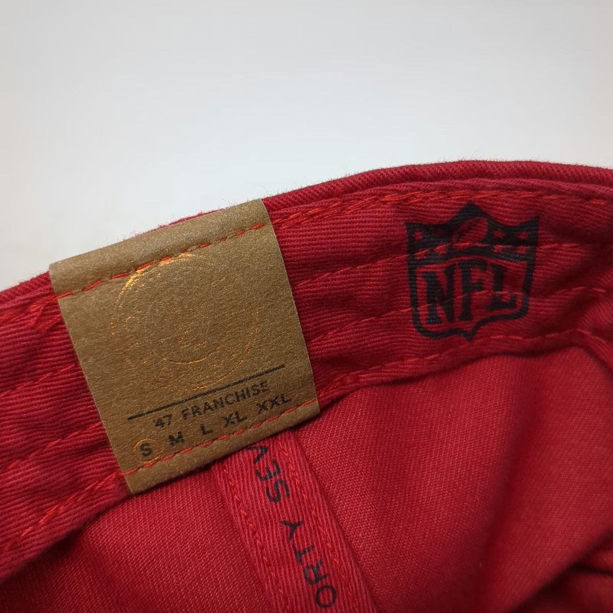 '47 San Francisco 49ers Baseball Cap Red S NFL Fitted Green Underbrim Hat