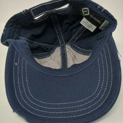 H3 Headwear Baseball Cap Blue One Size Ford American Flag Distressed Hat Stitch