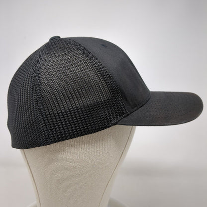 WRS Fitted Trucker Hat Black L/XL Flexfit Mesh Back 6 Panel Port Authority