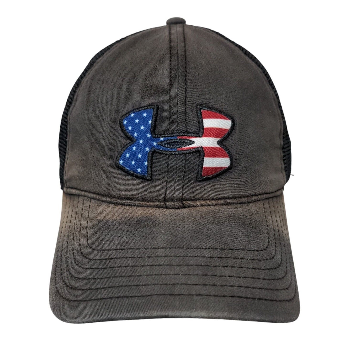 Under Armour Snapback Mesh Back Trucker Hat Black OSFA Embroidered