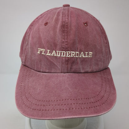 Ft. Lauderdale Slideback Baseball Cap Red One Size Adjustable Embroidered Adams