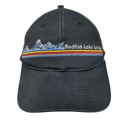 Redfish Lake Lodge Snapback Trucker Hat Black One Size Mesh Back Gear For Sports