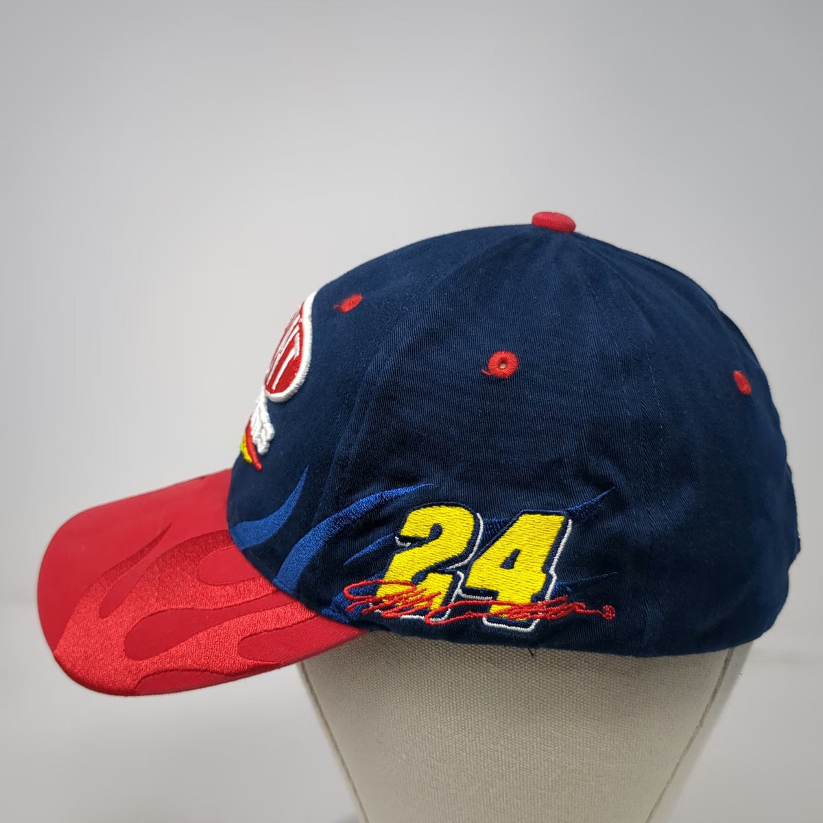 Chase Authentics Baseball Cap Blue Red One Size Jeff Gordon 24 NASCAR Flame Brim