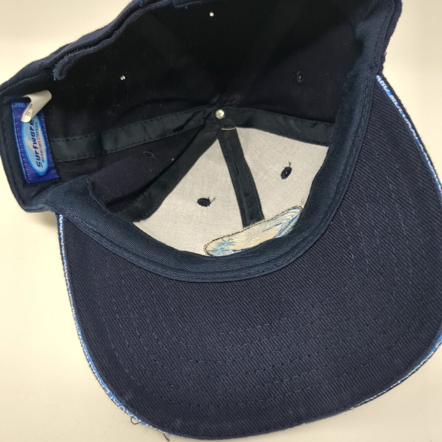 Hawaii Strapback Hat Blue One Size Adjustable Embroidered 6 Panel Surfware