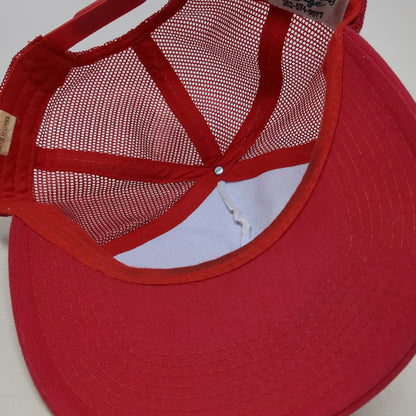 Pabst Blue Ribbon Trucker Hat Red One Size Beer Logo Mesh Snapback Milwaukee