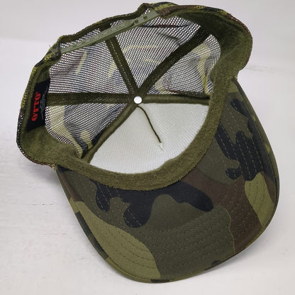 OTTO Trucker Hat Green One Size Camo Mesh Snapback Fighter Jet Graphic Rope