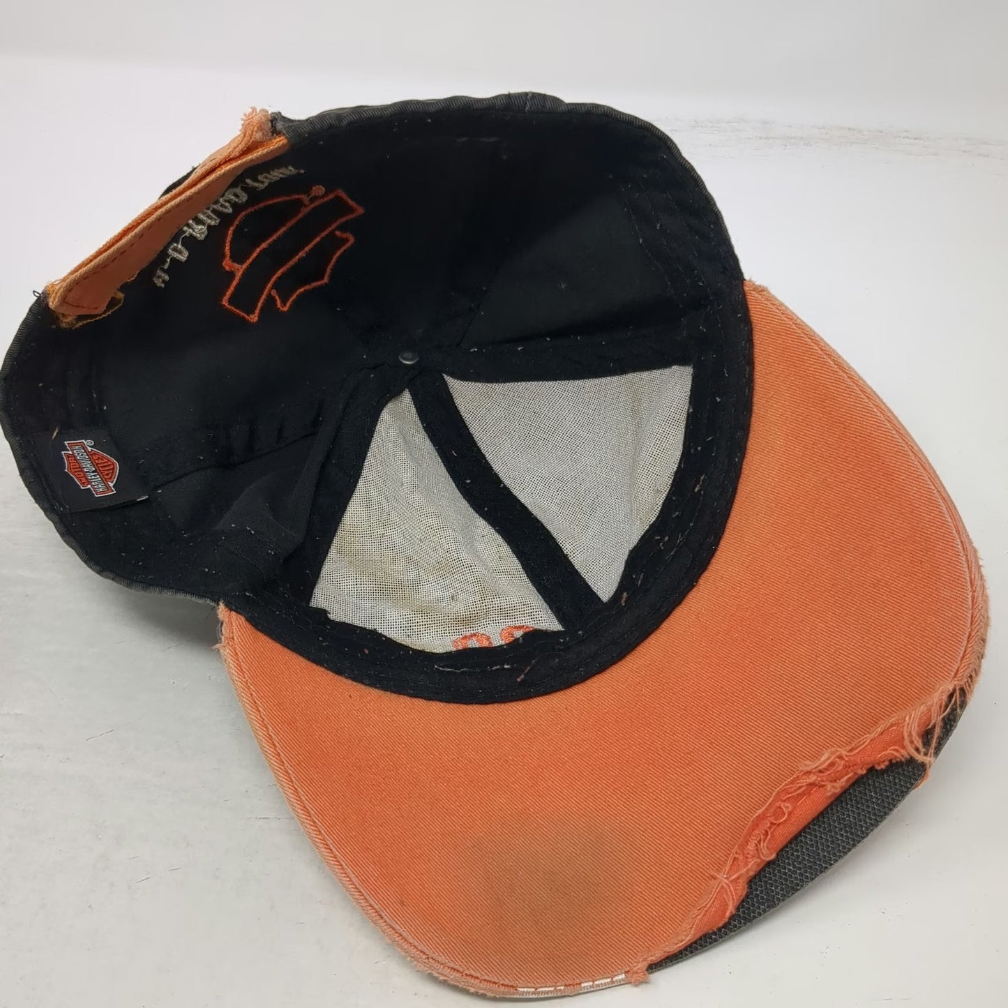 Harley-Davidson Baseball Cap Black Orange One Size Road Tour Racing Stripes Hat