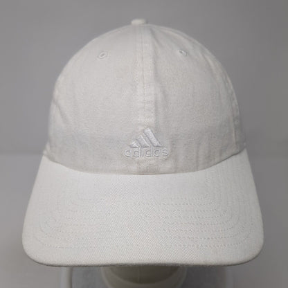 Adidas Slideback Hat White One Size Adjustable Embroidered 6 Panel Cotton