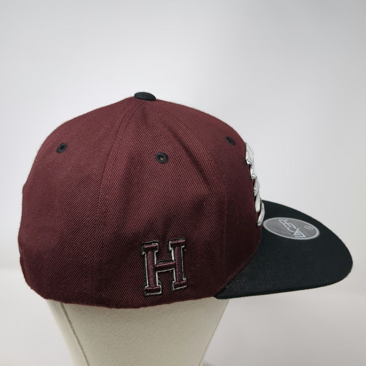 Zephyr Snapback Hat Red One Size Harvard University Lacer Hockey Laces Flat Brim