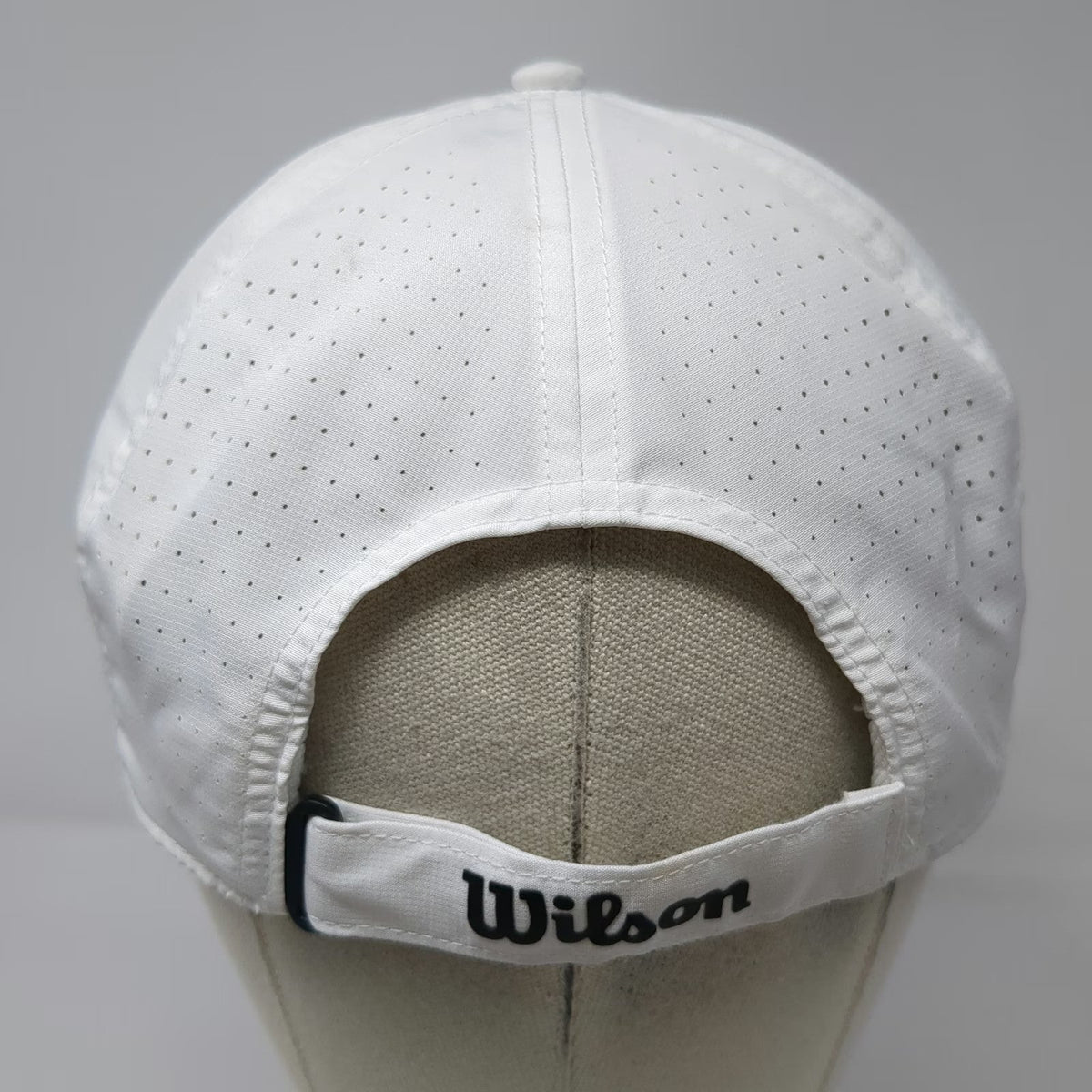 Wilson Baseball Cap White One Size Perforated Panels Embroidered Logo Sport hat