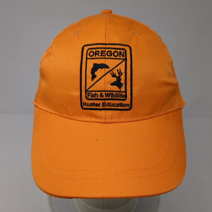 Oregon Fish & Wildlife Hunter Education Strapback Hat Orange One Size Adjustable