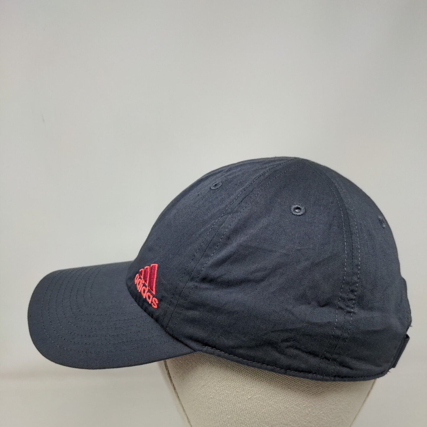 Adidas 3 Stripes Strapback Hat Gray One Size Adjustable Solid 6 Panel