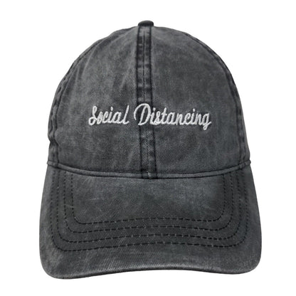 Social Distancing Slideback Hat Gray OSFM Adjustable Embroidered David and Young