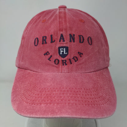 Orlando Florida FL Slideback Hat Red One Size Embroidered Sunkiss Kap